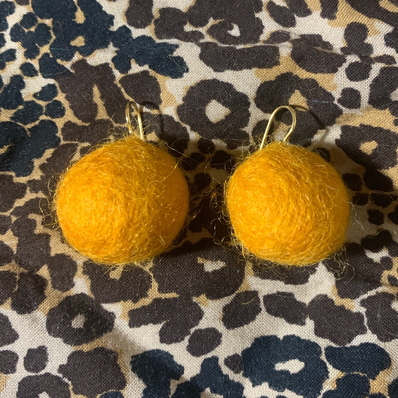 Small Wool Pom Pom Hoops