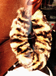Faux Fur Bamboo Hoops