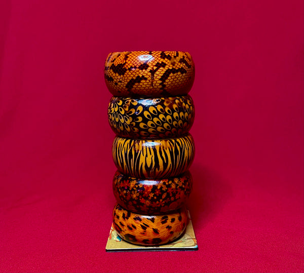 Animal Print  Wooden Bangles