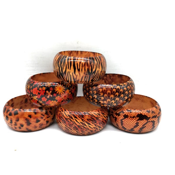 Animal Print  Wooden Bangles
